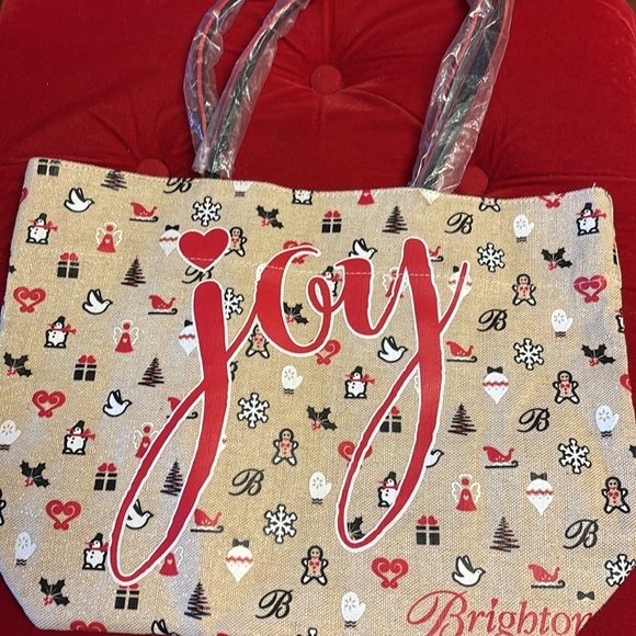 JOY BRIGHTON Tote Red/Beige Brand New - Picture 3 of 5